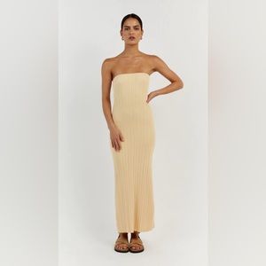 DISSH Sienna Lemon Bandeau Midi Dress